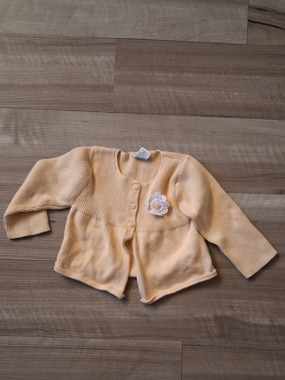 Gymboree Knit Cardigan with Flower Applique Vintage Size 12-18 Months (O)